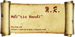 Mátis René névjegykártya